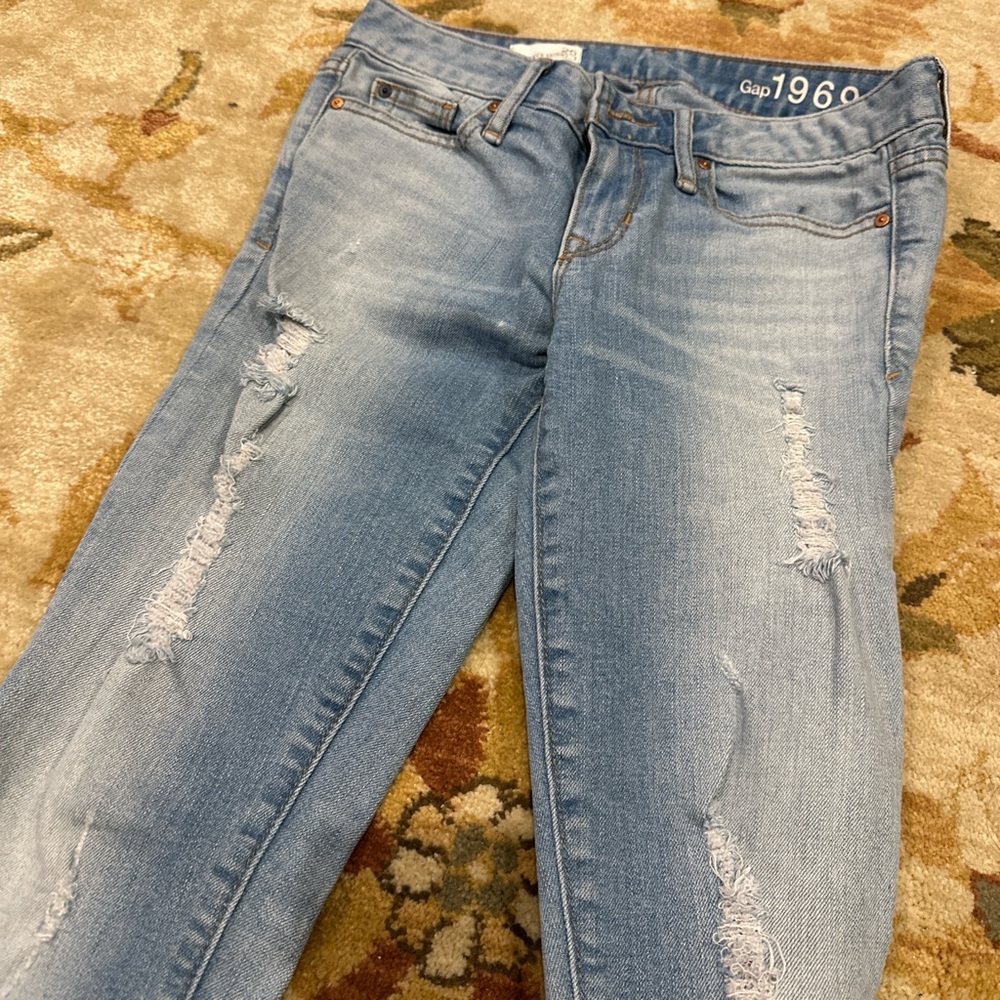 Gap Women's Blue Distressed Jeans